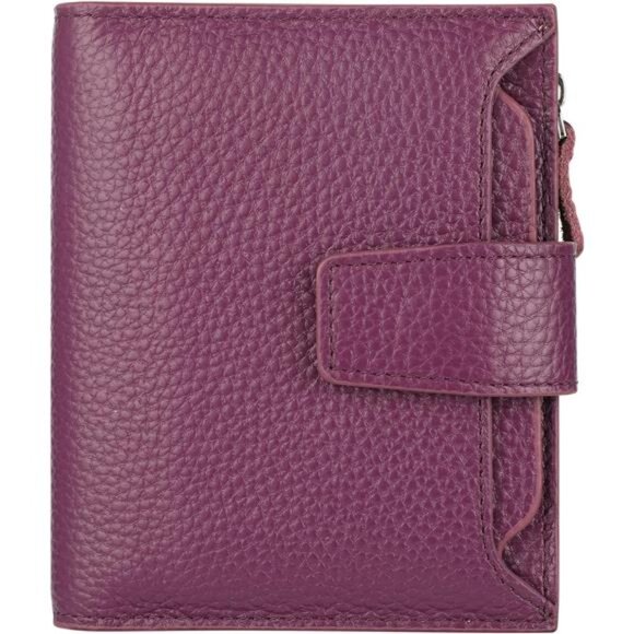 New Small Compact Women Wallet RFID Blocking Genuine Leather Bifold Purse - Picture 1 of 6